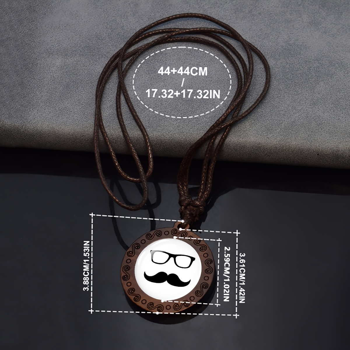 Mandala Flower Pendant Necklace with Adjustable Rope, Unique Gift